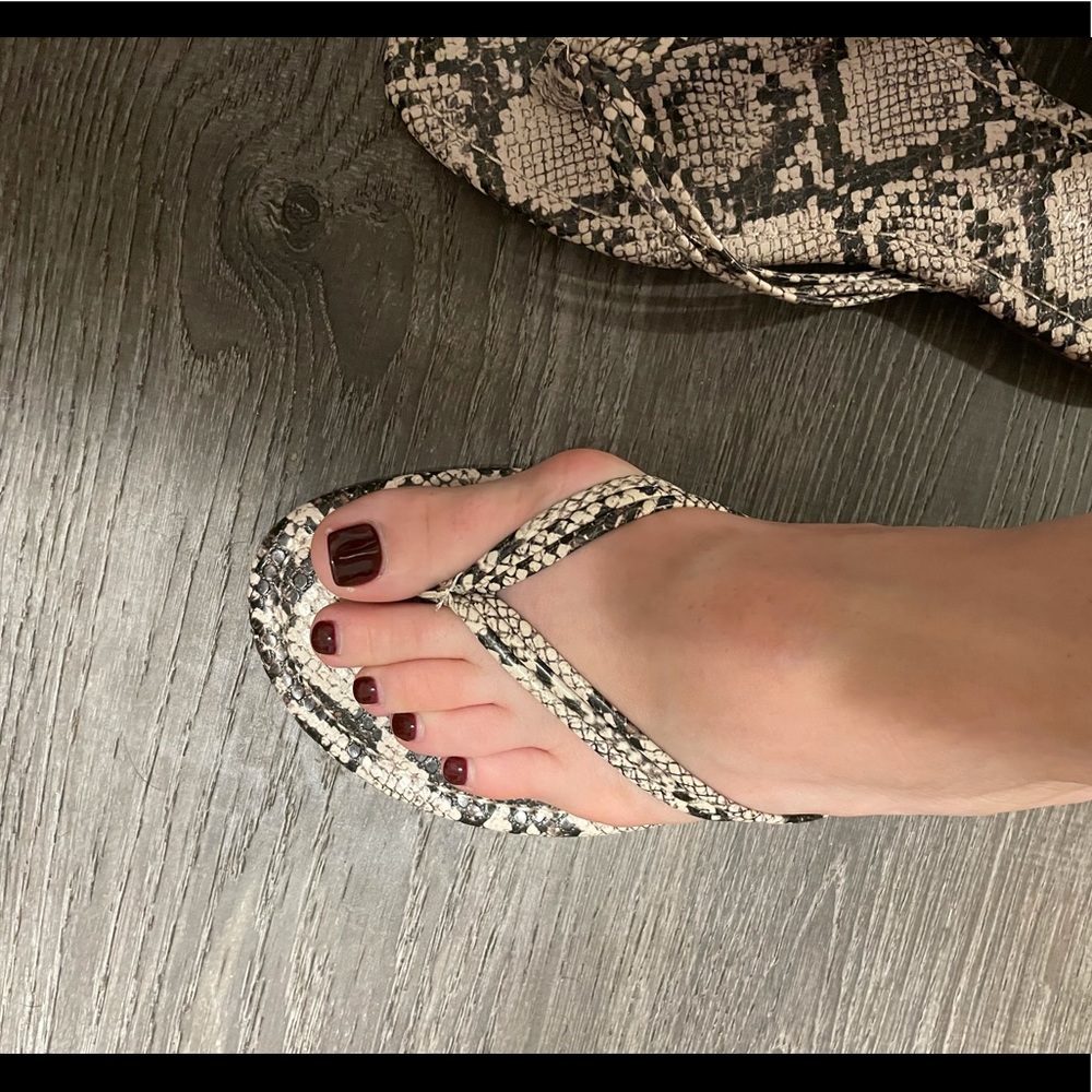 Snake skin flip flops